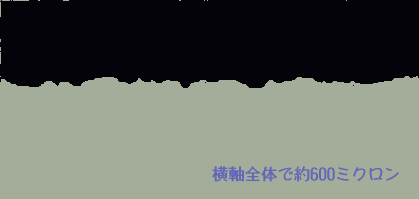横軸全体で約600ミクロン
